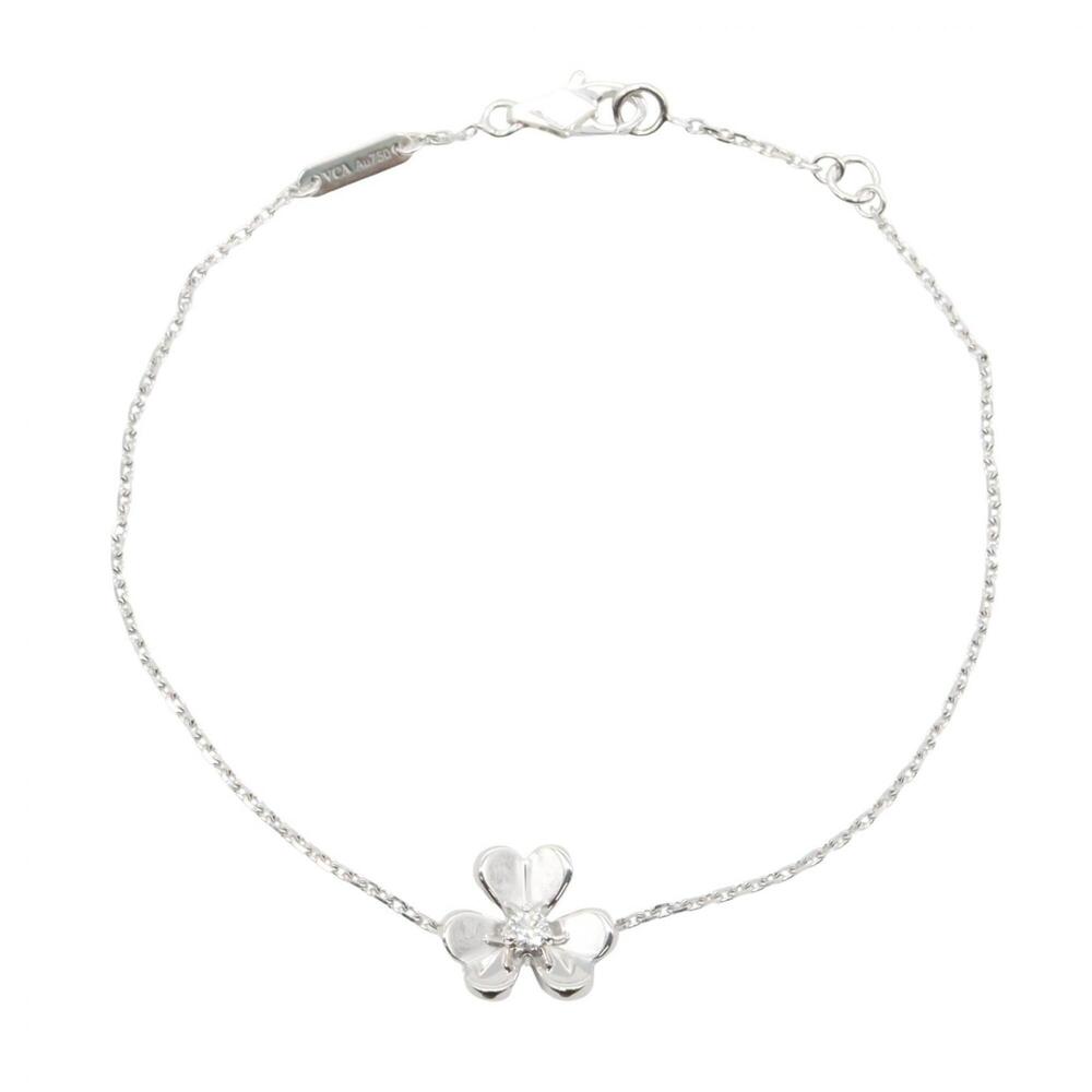 Van Cleef & Arpels Frivole Mini Diamond Bracelet, 18K White Gold (18KWG), Dia...